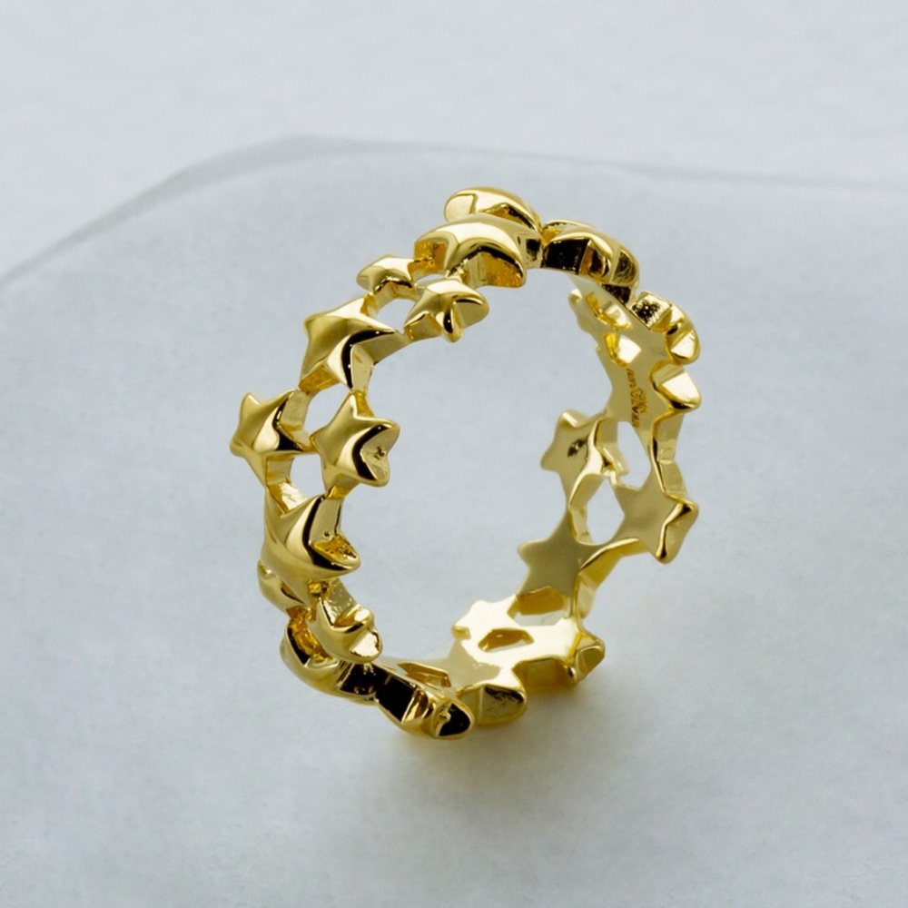 Ring Pinkrevolver Jewelry 18k Gold overlay Stars